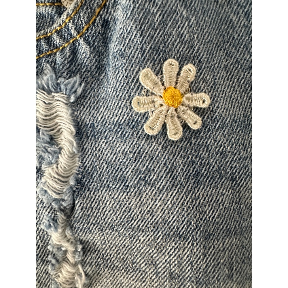 Rails‎ Denim Shorts Distressed Daisy Embroidered Raw Hem Casual Size 26 - Picture 6 of 7